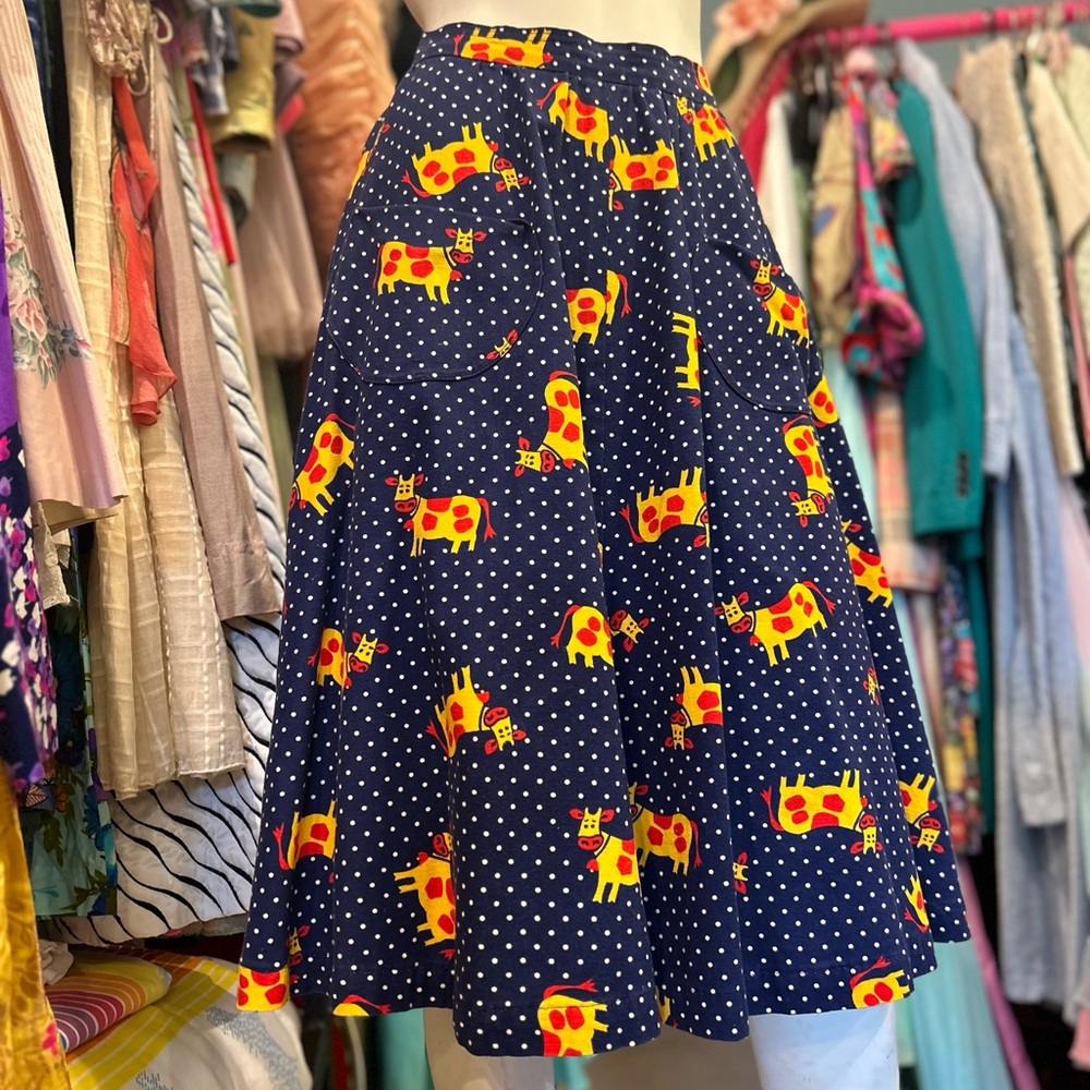 70s Cutie Cow Skirt